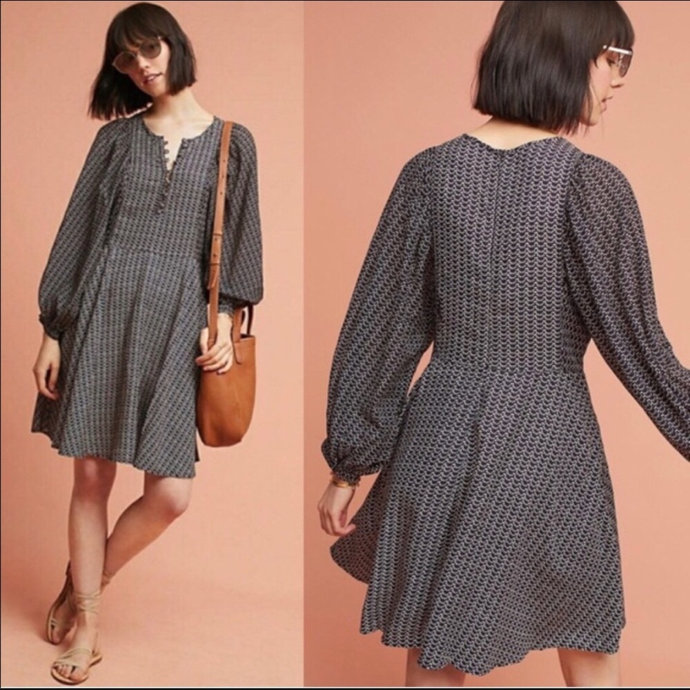 New Anthropologie Maeve Dress Polka Dot Size L